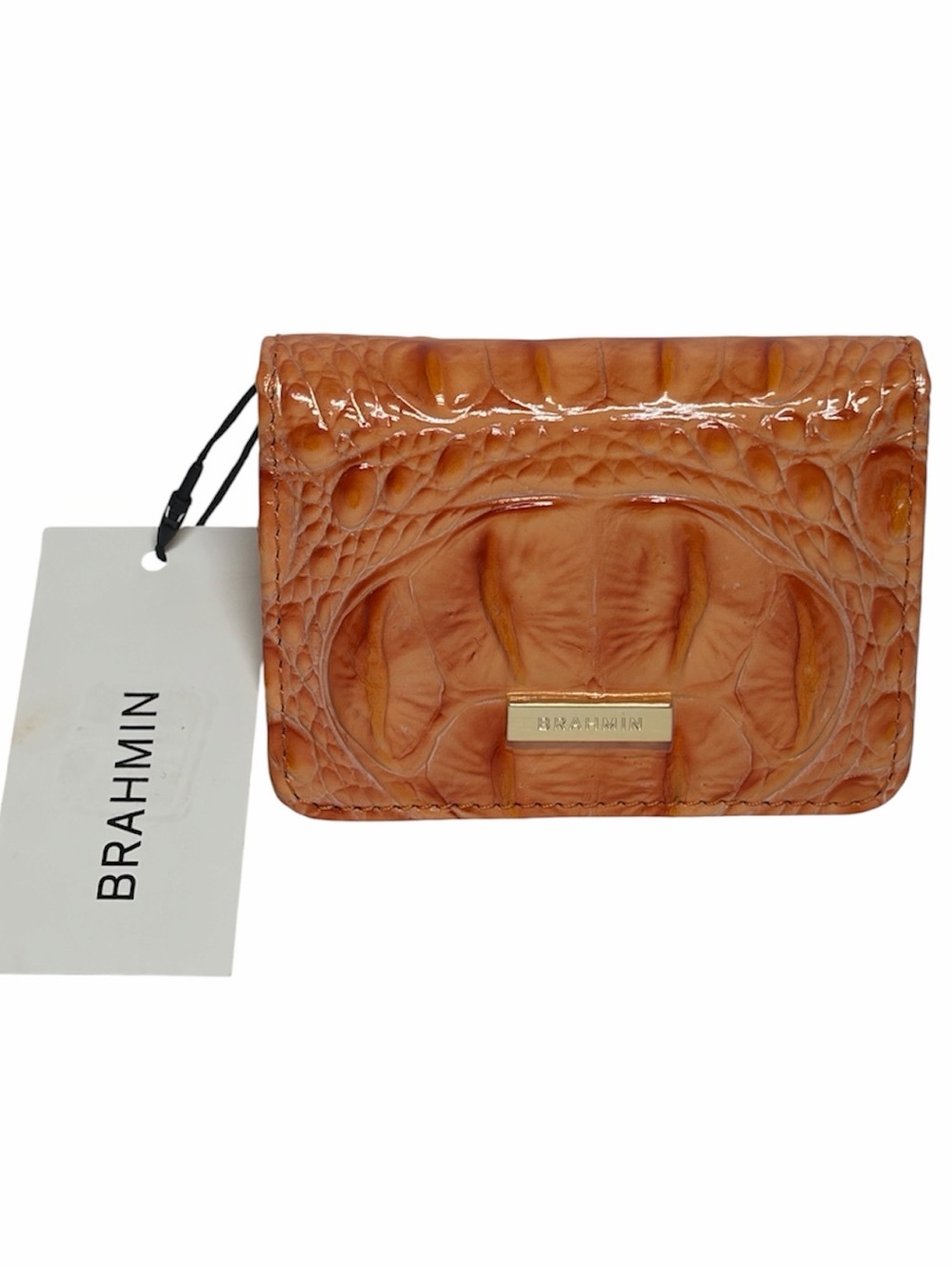 Brahmin Melbourne Small Wallet Clementine Embossed Leather NWT